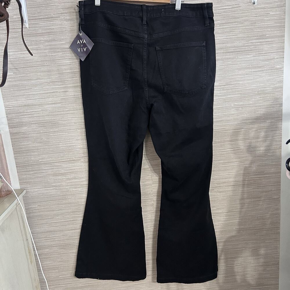 Ava & Viv High Rise Flare Jeans women's size 26 NWT Black - Picture 5 of 8